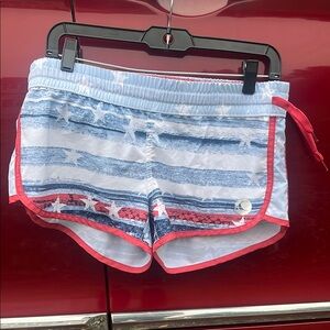 Chubbies Athletic Shorts Red and Blue Dynamic Design